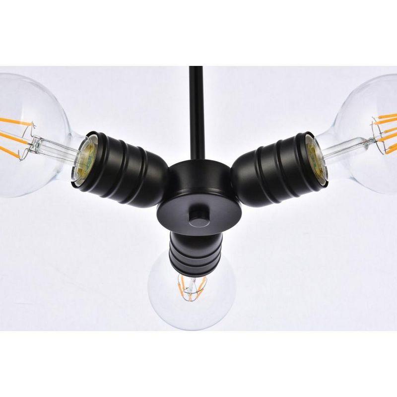 Elegant Lighting Reyes 3 lights black pendant