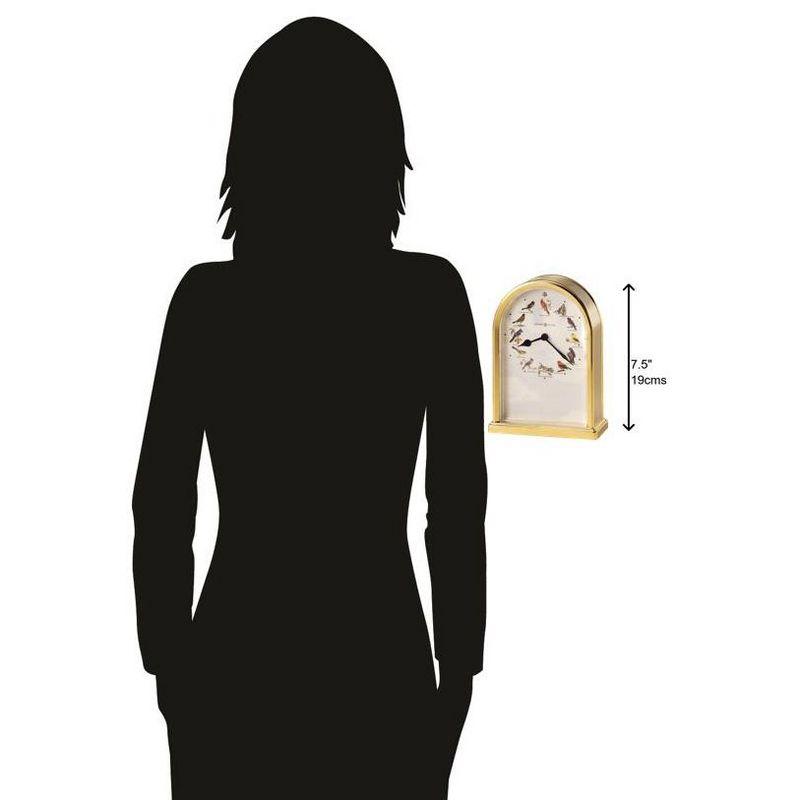 Howard Miller® Musical And Chiming Table Clocks Traditional Analog Acrylic Quartz Movement / Crystal Tabletop Clock in Polished Brass/Brushed Brass