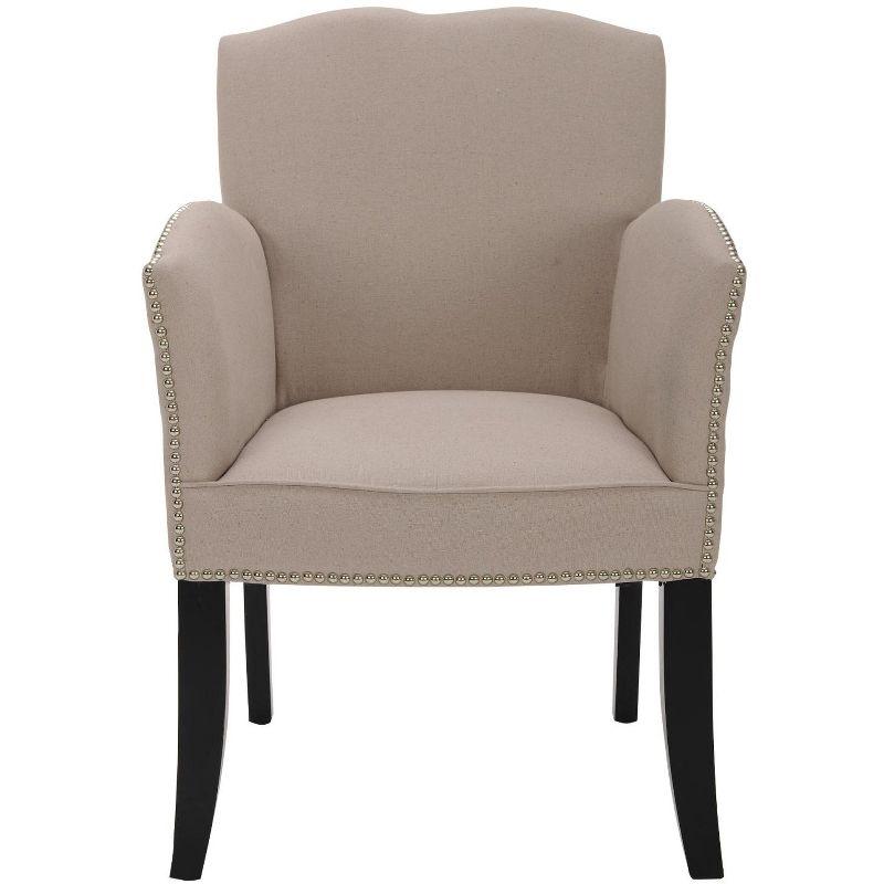 Rachel Arm Chair With Nail Head Trim - MCR4539 - Taupe - Safavieh Couture
