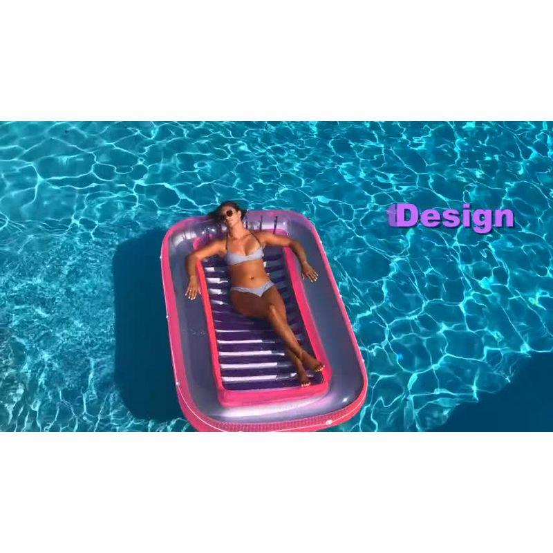 Blue Inflatable Suntan Tub Lounger with Adjustable Pillow