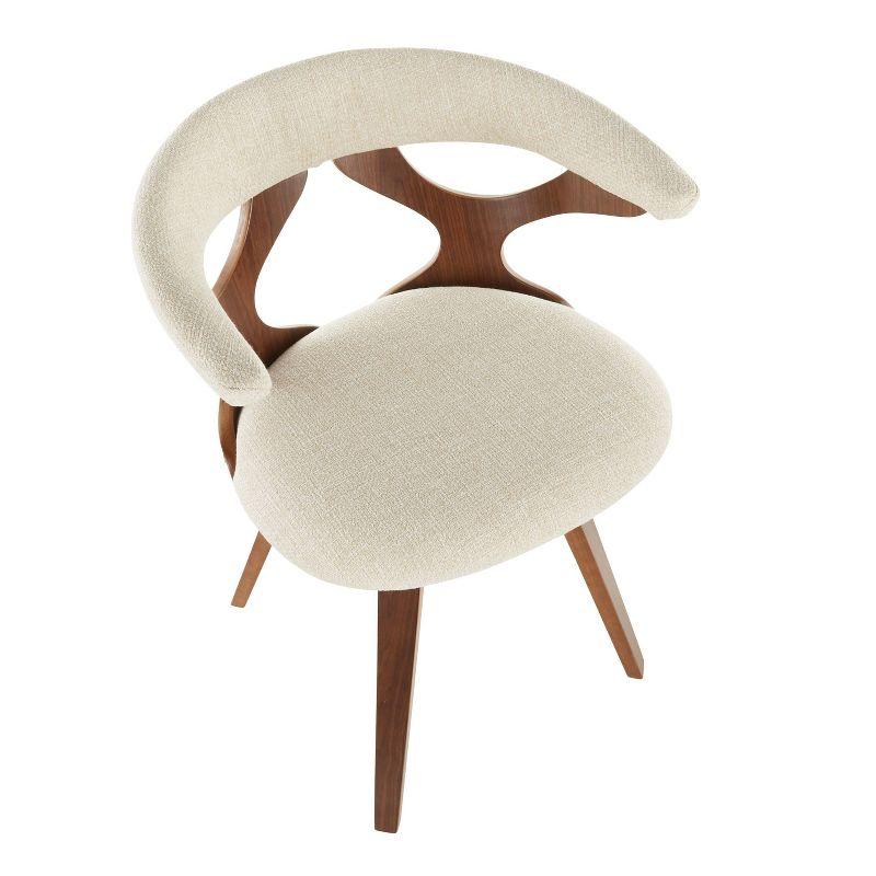 Gardenia Mid-Century Modern Dining Accent Chair with Swivel Cream - LumiSource: Bent Wood Legs, Polyester Upholstery, 250lb Capacity
