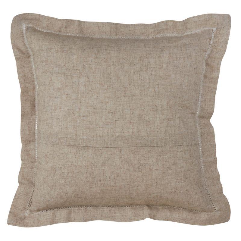 Natural Hemstitch Euro Pillow Cover in Polyester Blend