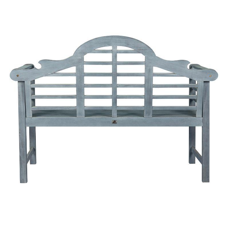 Elegant Arched Gray Acacia Wood 58" Outdoor Garden Bench