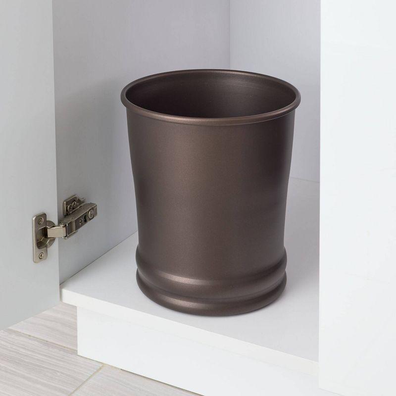 iDESIGN Round Metal Wastebasket The Olivia Collection