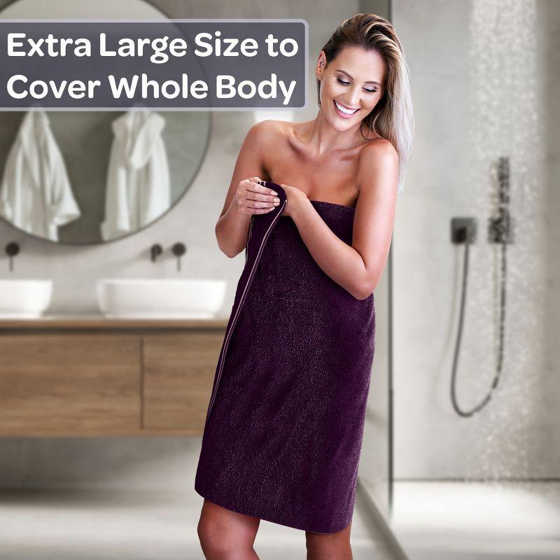 Lavish Home Luxury Cotton Bath Towels, Purple