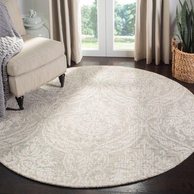 Rosemarie Abstract Handmade Tufted Wool Gray/Ivory Area Rug