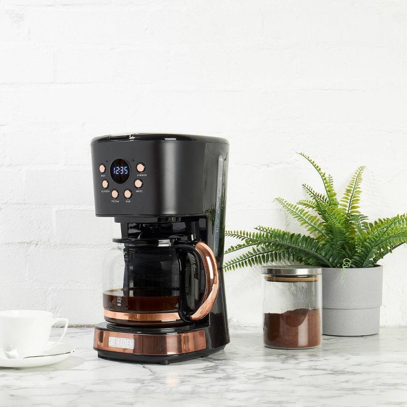 HADEN Black and Copper Programmable Drip Coffee Maker