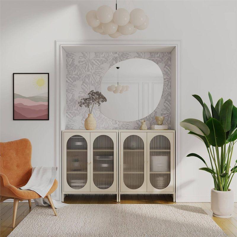 Luna 39.96'' Tall Accent Cabinet with Fluted Glass