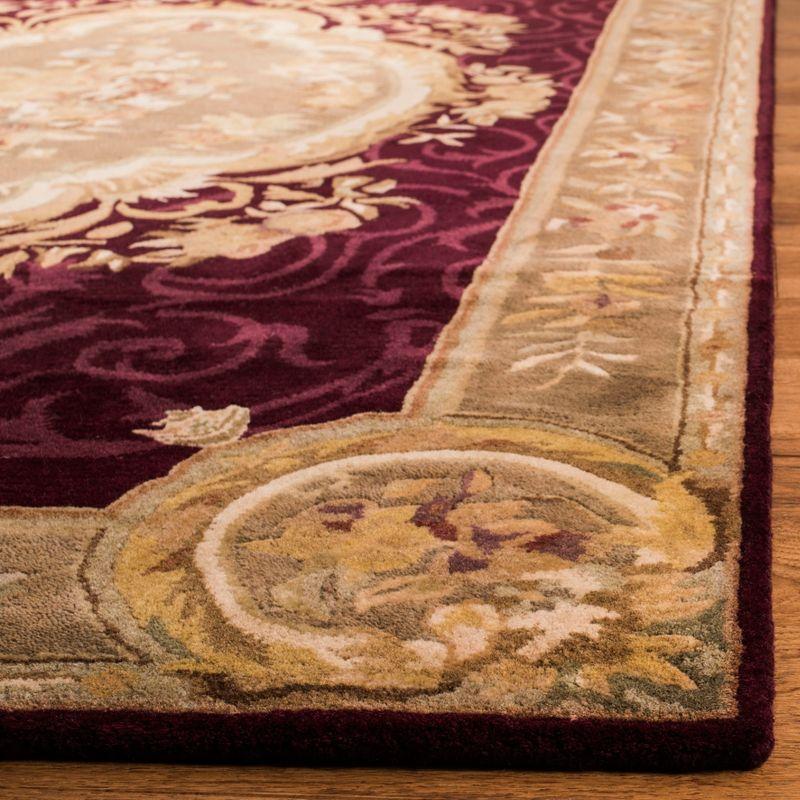 Empire Dark Red and Beige Hand-Tufted Wool Area Rug