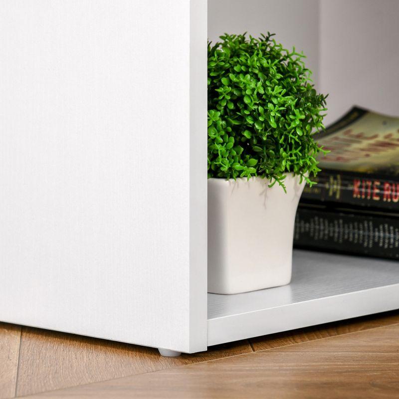 HOMCOM 47" Modern Home Office Computer Desk Bookcase Combo Writing Table Workstation with 3 Drawer and Storage Shelf - White