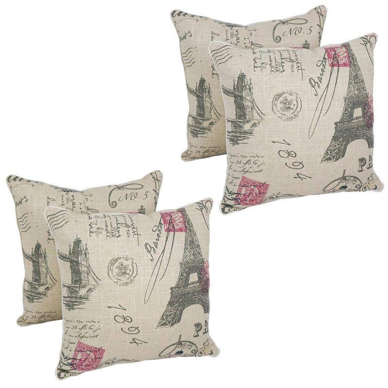 Blazing Needles Blazing Needles  18-inch Corded Throw Pillows with Inserts (Set of 4)