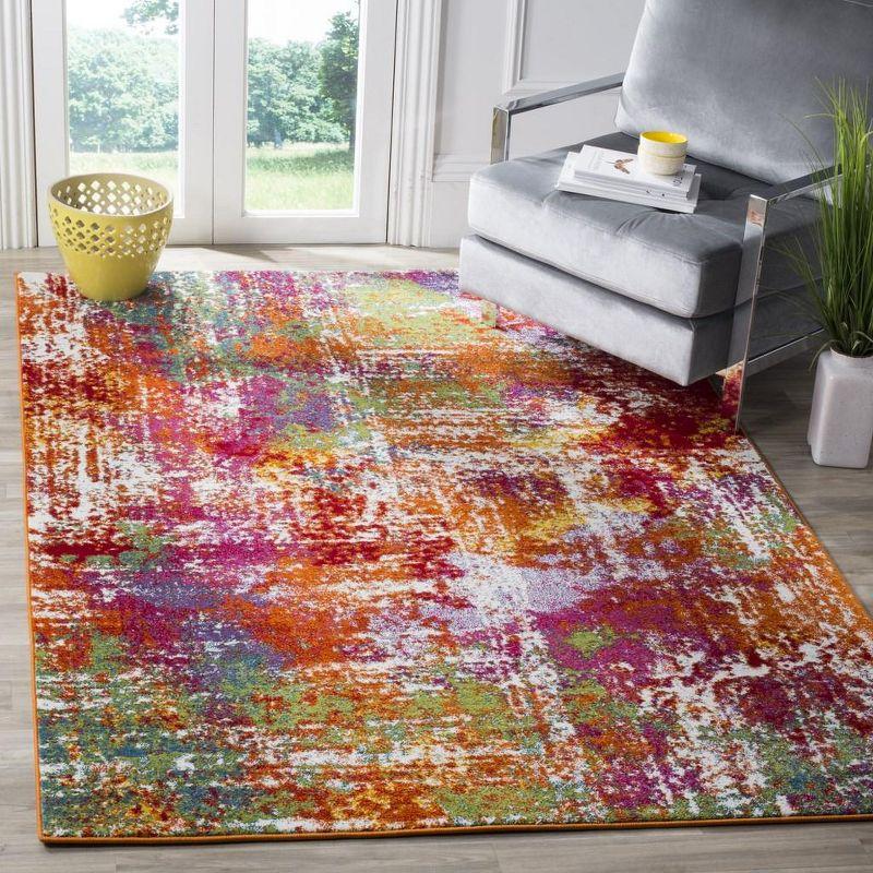 Watercolor WTC695 Power Loomed Indoor Accent Rug - Orange/Green - 2'7"x5' - Safavieh.