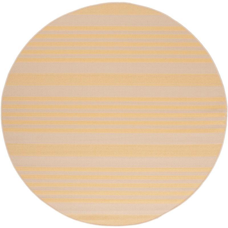 Courtyard CY6062 Power Loomed Indoor and Outdoor Indoor and Outdoor Area Rug - Gold/Beige - 6' round - Safavieh.