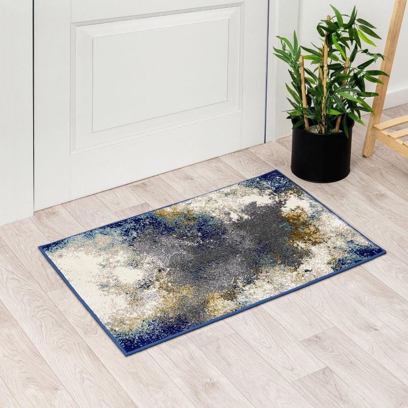 Luxe Weavers Beverly Collection Modern Abstract Blue 2x3 Area Rug