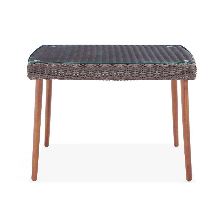 All-Weather Wicker Athens Outdoor Cocktail Table Brown - Alaterre Furniture