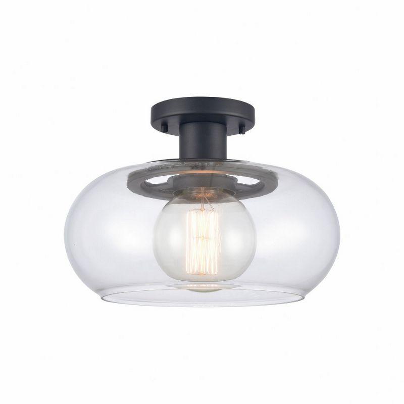 Elk Home Clement 1 - Light Semi-Flush Mount in  Matte Black