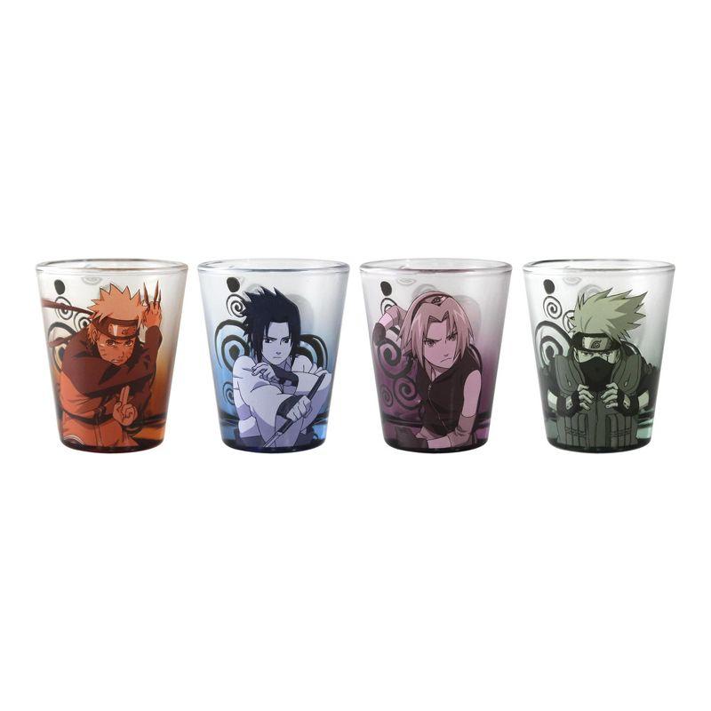 Naruto Shippuden Character 1.5oz Glass Shot Set of 4