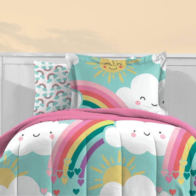 Dream Factory Dream Factory Rainbow Flare Rainbow Microfiber Reversible Modern & Contemporary Comforter Set