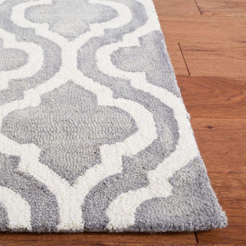 Elegant Gray Hand-Tufted Wool Rectangular Area Rug