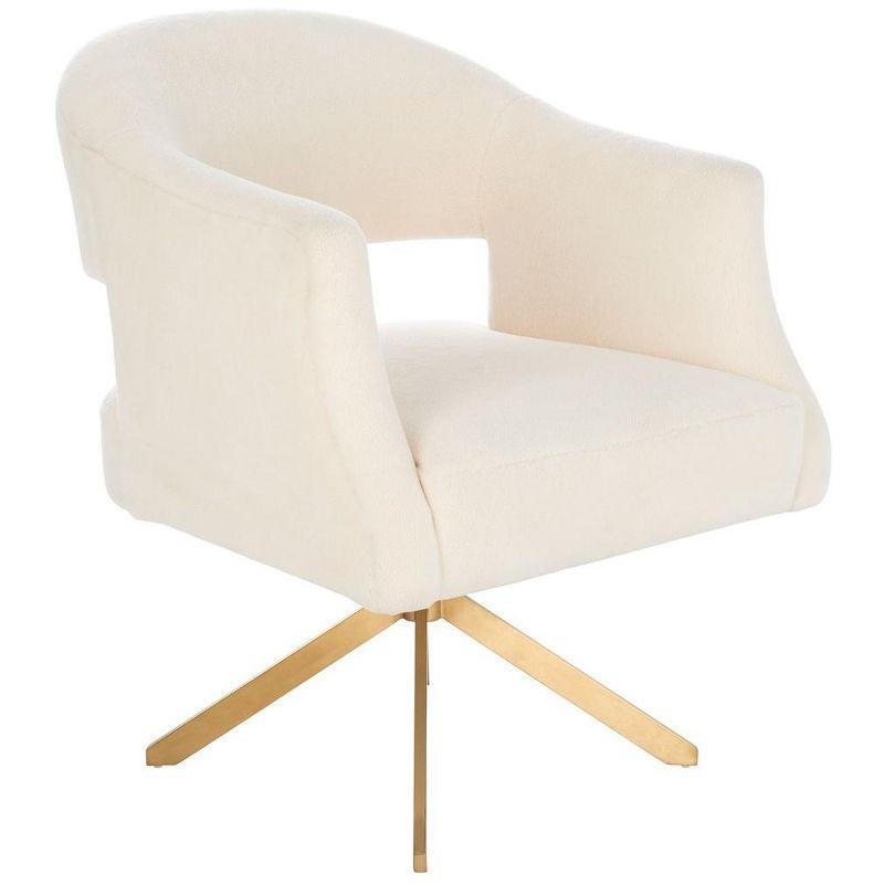 Quartz Swivel Accent Chair - Ivory/Gold - Safavieh.