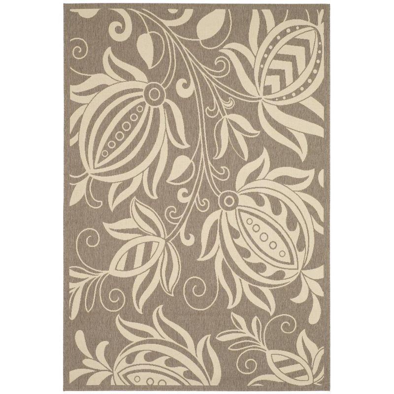 Courtyard CY2961 Power Loomed Indoor and Outdoor Area Rug - Brown/Natural - 9'x12' - Safavieh