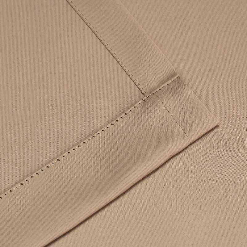 Classic Modern Solid Room Darkening Semi-Blackout Curtains, Grommets, Set of 2, 52"x63", Smoked Ash - Blue Nile Mills