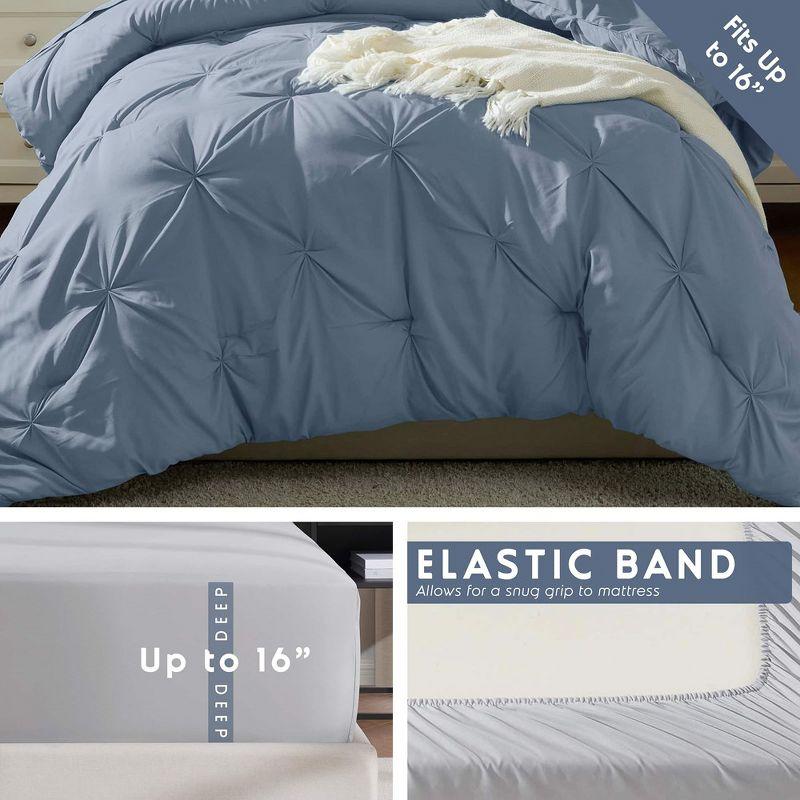 Nestl Bed-in-A-Bag Pleated Comforter Set with Bed Sheets