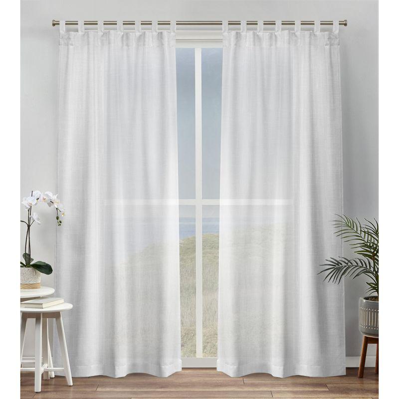 Set Of 2 Bella Sheer Hidden Tab Top Curtain Panels - Exclusive Home