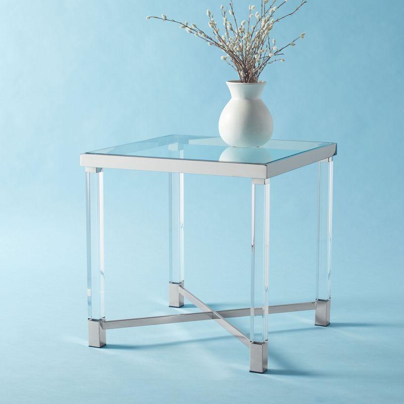 Shawna Acrylic End Table - Silver - Safavieh.