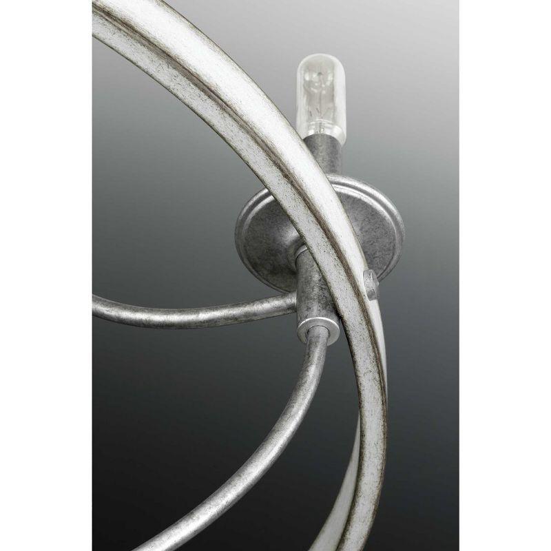 Progress Lighting Gulliver 5-Light Chandelier, Graphite Finish, Wood Grained Texture Shade