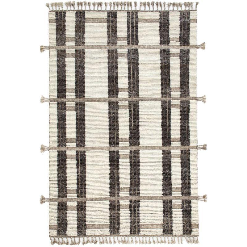 Everett Ivory/Grey Hand Knotted Wool Rug