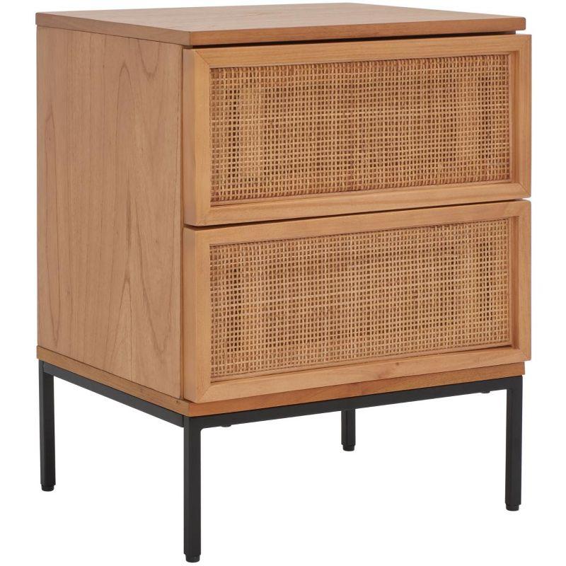 Zadie 2 Drawer Rattan Nightstand - NST5007 - Natural/Black - Safavieh