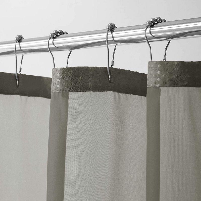 Dainty Home Complete Shower Curtain With Detachable Liner - Grey