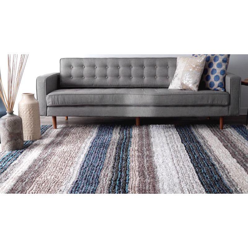 nuLOOM 5'x8' Drey Ombre Shag Area Rug Gray: Modern High Pile Tufted Rectangle, Indoor Polyester with Jute Backing