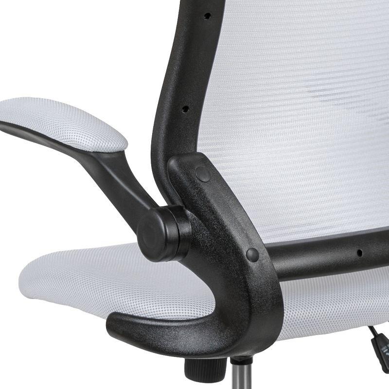 Mid-Back Mesh Ergonomic Drafting Chair with Foot Ring and Flip-Up Arms