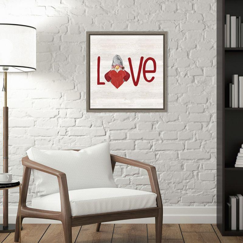 Amanti Art Valentine Gnomes III Love by Tara Reed Canvas Wall Art Print Framed 16 x 16-in.