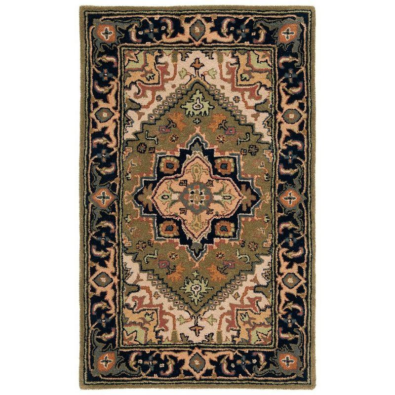 Heritage HG625 Handmade Accent Rug - 2'x3' - Green/Light Brown - Safavieh