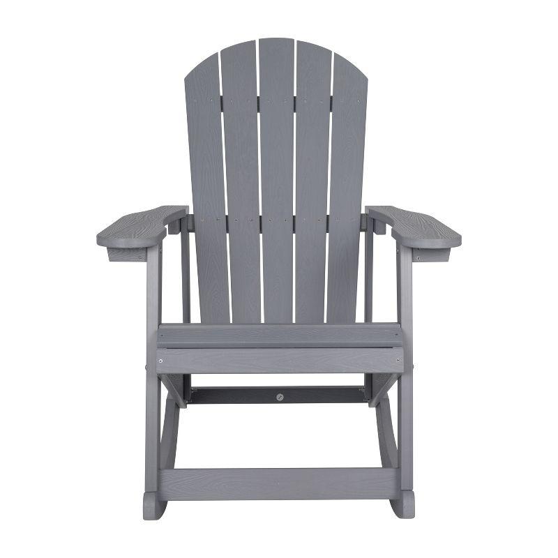 Flash Furniture Savannah All-Weather Poly Resin Wood Adirondack Rocking Chair with Rust Resistant Stainless Steel Hardware