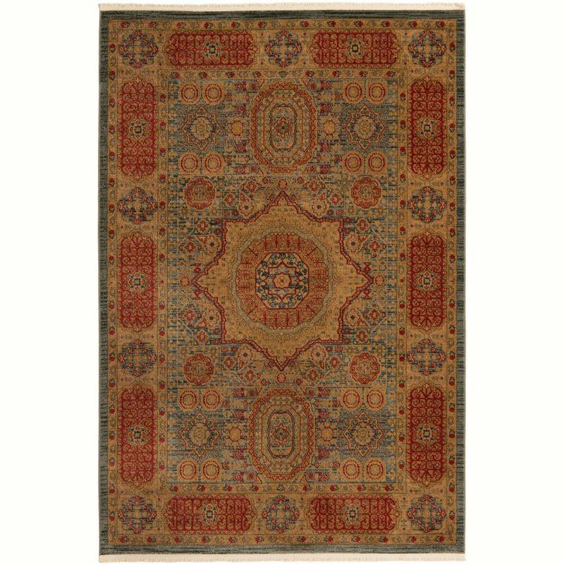 Unique Loom Palace Collection Area Rug - Amber (6' 1" x 9' Rectangle Light Blue/Light Brown)