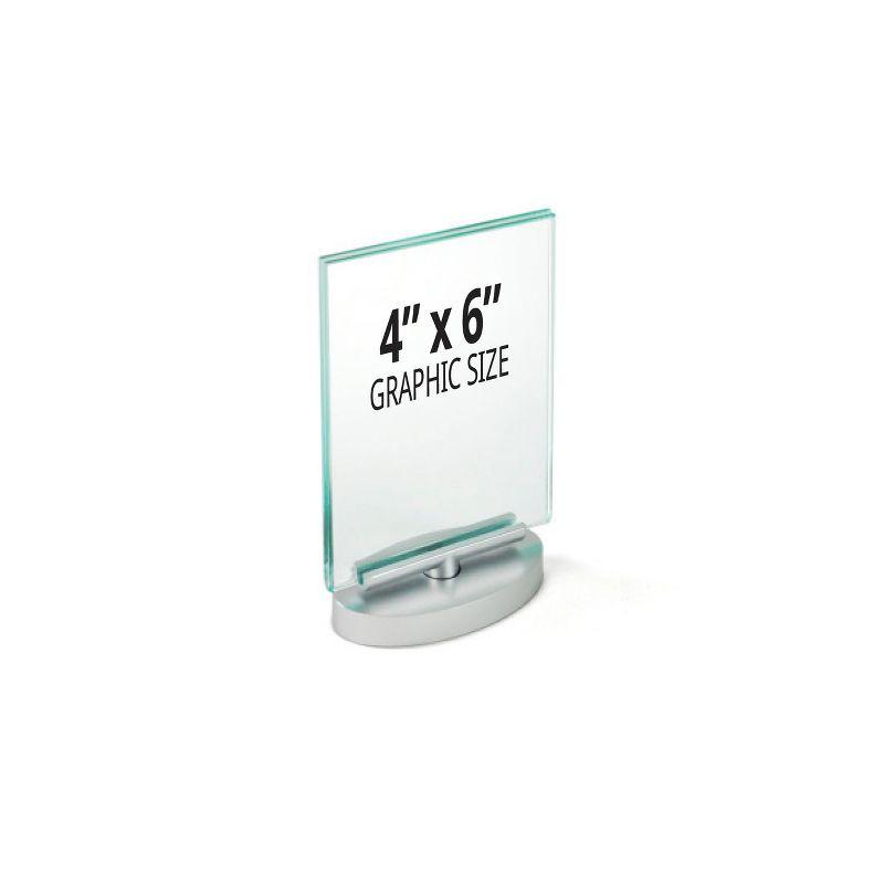 Azar Displays Two-Sided Revolving Acrylic Sign Holder Frame 4"W X 6"H, 2-Pack (Set of 2)