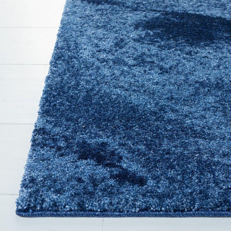 Abstract Shag Luxe Light Blue Square Synthetic Rug - 8'x8'