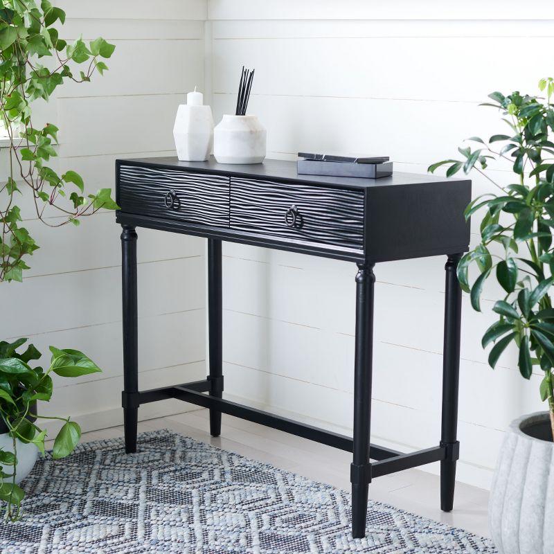 Aliyah 2 Drawer Console Table - Black - Safavieh