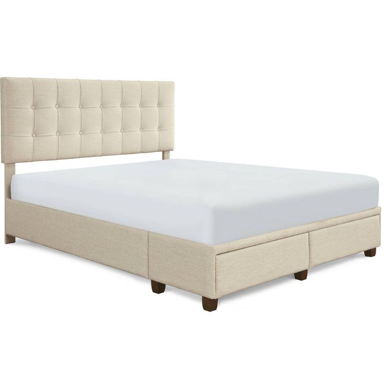 Langston Tufted Upholstered Low Profile Storage Platform Bed