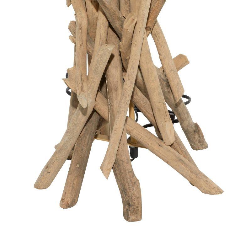 Rustic Floor Lamp Beige - Olivia & May: Natural Driftwood Design, Indoor Use, E26, 59" Post