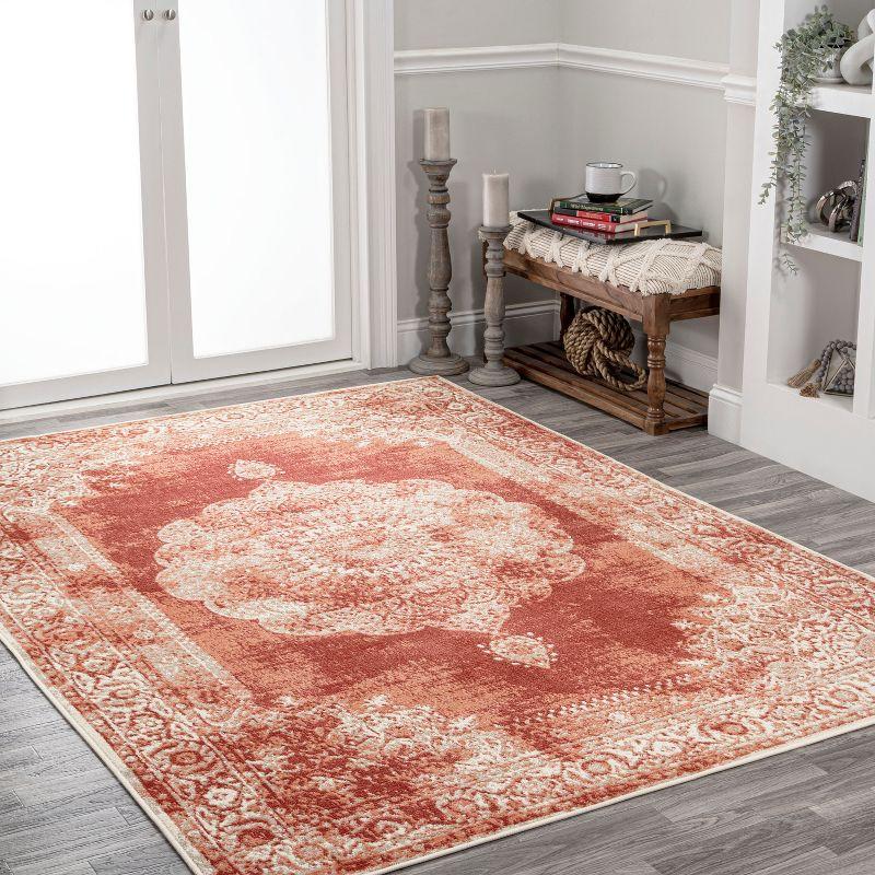 JONATHAN Y Rosalia Cottage Medallion Peach/Ivory 3 ft. x 5 ft. Area Rug