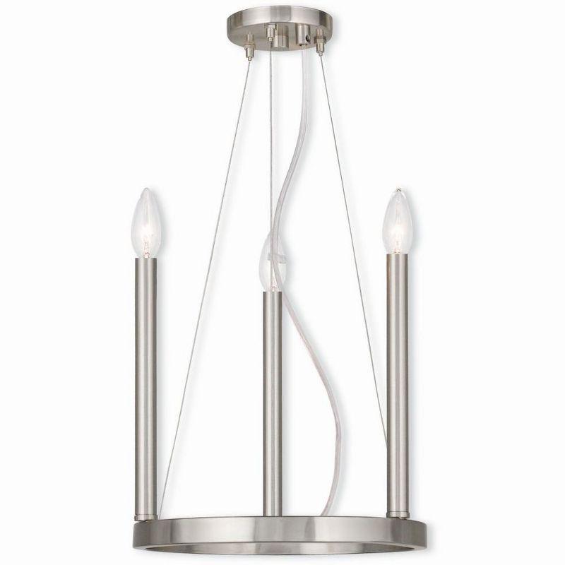 Brushed Nickel Mini 3-Light Candle Chandelier