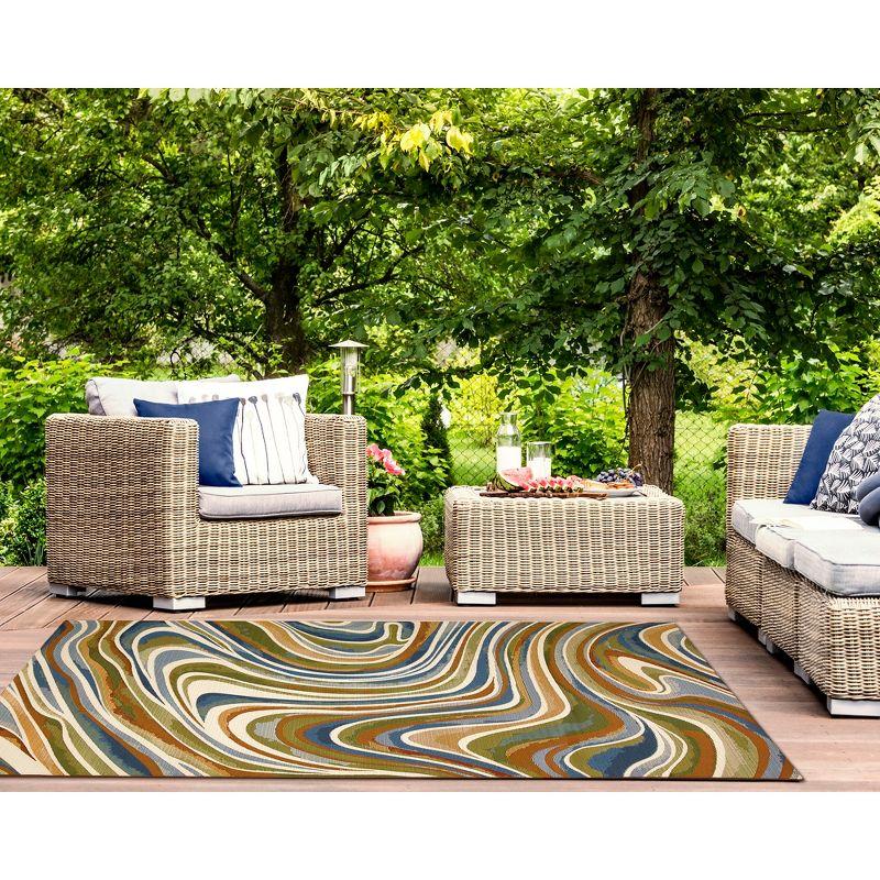 Liora Manne Marina Tides Indoor/Outdoor Rug Multi 2'7" x 4'3"
