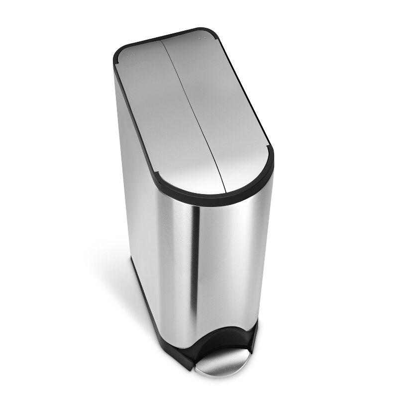 Simplehuman 45-Liter Brushed Stainless Steel Butterfly Step Trash Can