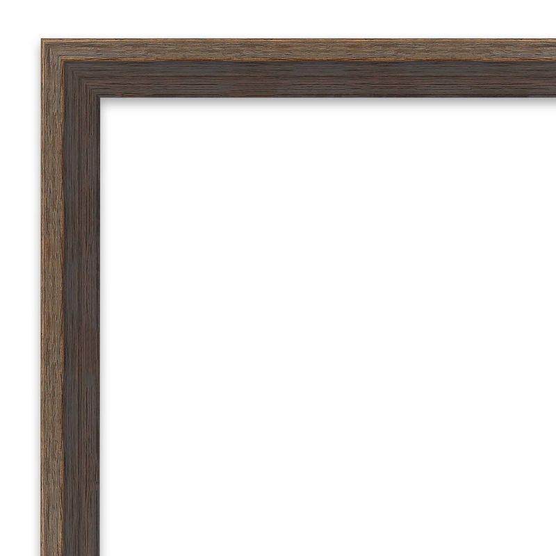 37" x 25" Non-Beveled Hardwood Wedge Wood Bathroom Wall Mirror Mocha Brown - Amanti Art: Rectangle, Wall Mount, Wood Frame