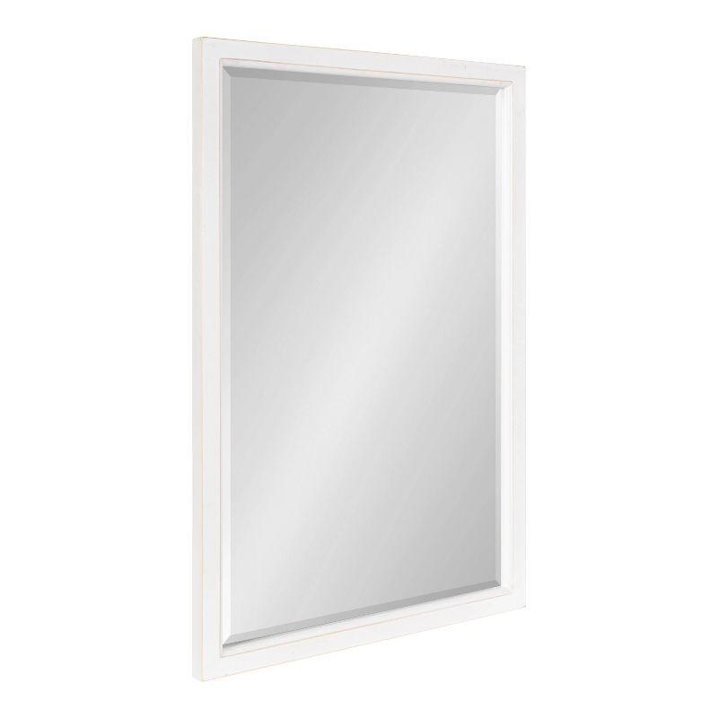 20" x 30" Hogan Wood Framed Decorative Wall Mirror White - Kate & Laurel All Things Decor: Modern Rectangle, No Assembly Required